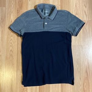 Goodfellow Colorblock Navy/Gray Polo, Size S